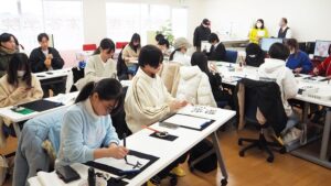 新春恒例・正月「書初め」芸術・書道実習・大和高田市学院教室2025-98