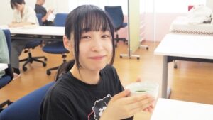 芸術・書道実習「抹茶と和菓子で盛夏のお茶会」オリジナル・手作り扇子2024-309