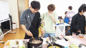 秋の家庭総合・調理実習「八宝炒菜・粟米湯・杏仁豆腐」2023-302