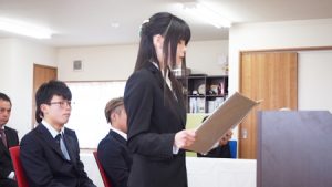 第2回卒業式「桜梅桃李・紅蘭紫菊」卒業生代表・答辞2017-10