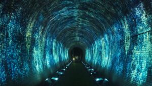 夏季校外学習「亀の瀬地すべり歴史資料室・インフラツーリズム」旧大阪鉄道亀瀬隧道・プロジェクションマッピング2024-352