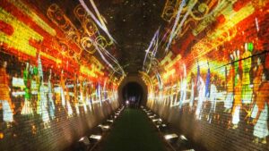 夏季校外学習「亀の瀬地すべり歴史資料室・インフラツーリズム」旧大阪鉄道亀瀬隧道・プロジェクションマッピング2024-364