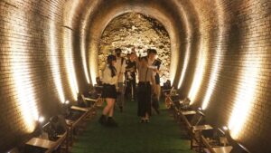 夏季校外学習「亀の瀬地すべり歴史資料室・インフラツーリズム」旧大阪鉄道亀瀬隧道・プロジェクションマッピング2024-385