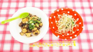 家庭総合・調理実習｜麻婆豆腐&もやしときゅうりのナムル2021-153