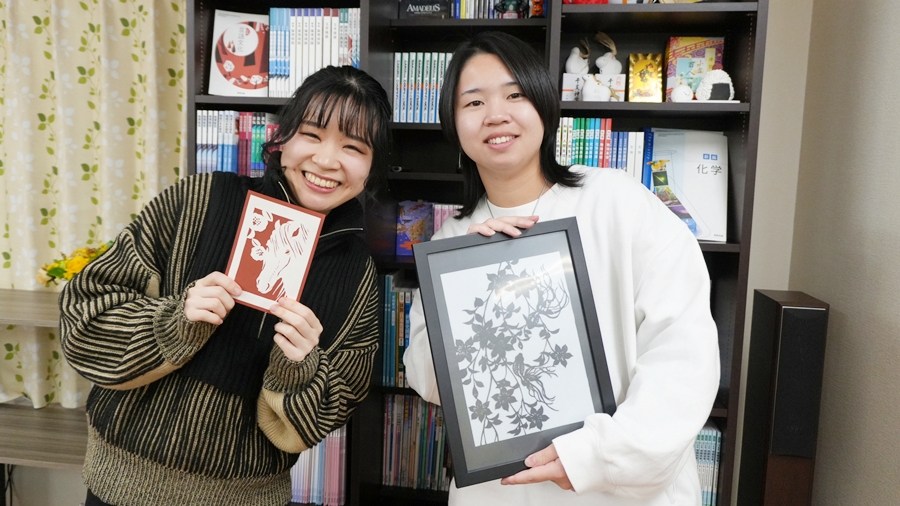 芸術・美術実習「切り絵アート」松尾先生・大和高田市・奈良甘樫高等学院教室