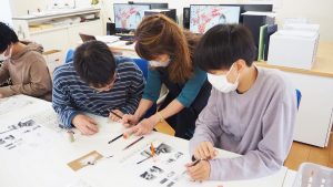 芸術・書道実習「篆刻の落款印を作ろう」白文・姓名印・青田石2023-53