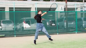 保健体育・体育実技「硬式テニス＆大縄跳び」橿原市曽我川緑地体育館・テニスコート2024-259